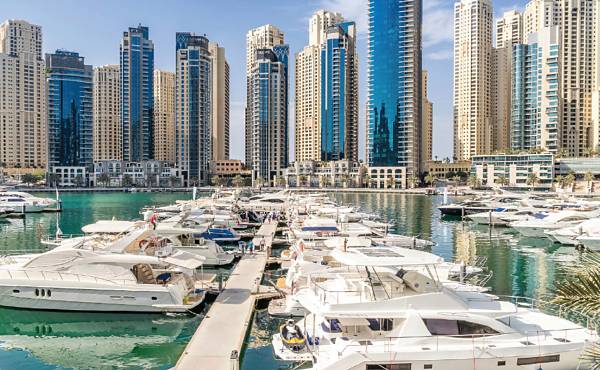Large-scale manmade boating infrastructure, as at Dubai Marina Yacht Club, is typical Dubai-style development. Photo: Emaar